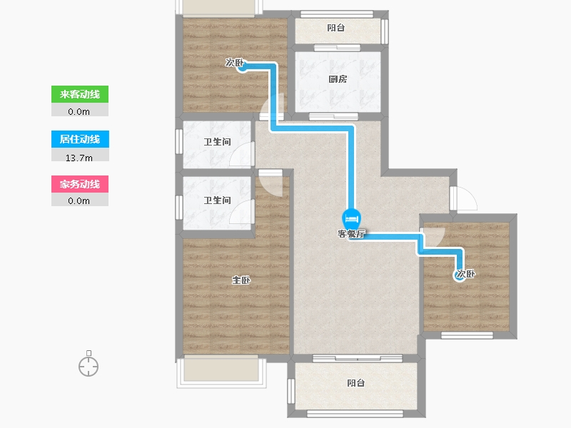 四川省-绵阳市-同立中央23街区-90.77-户型库-动静线