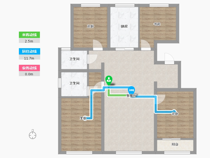 内蒙古自治区-赤峰市-中天云府-124.00-户型库-动静线