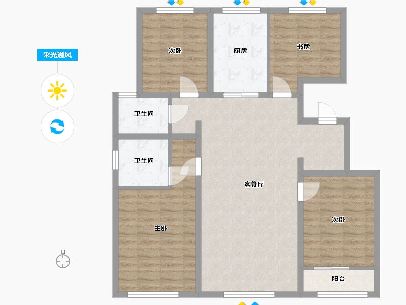 内蒙古自治区-赤峰市-中天云府-124.00-户型库-采光通风