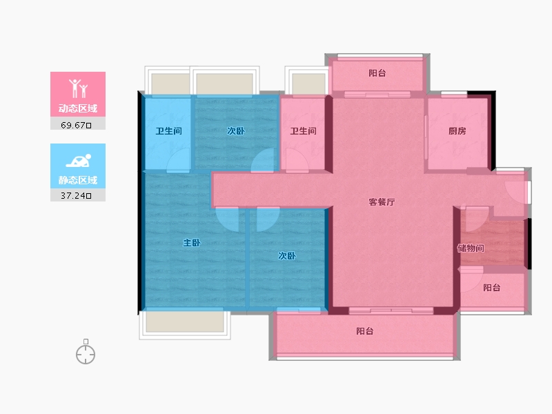 广东省-阳江市-绿地阳江城际空间站-95.93-户型库-动静分区