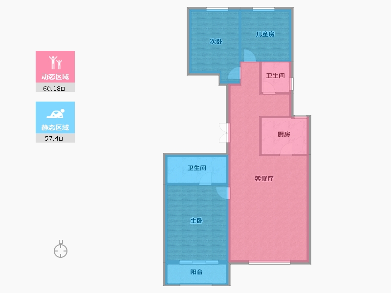 北京-北京市-西山上品湾MOMA-107.20-户型库-动静分区