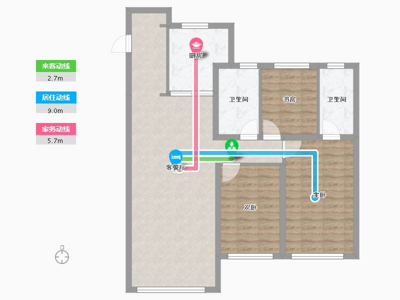 黑龙江省-哈尔滨市-华润置地崑崙御-92.34-户型库-动静线