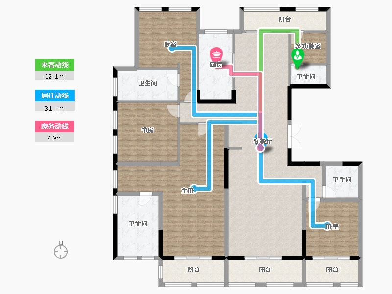 浙江省-杭州市-宋都天润​-204.52-户型库-动静线