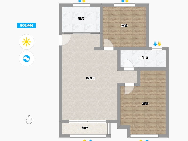 河北省-保定市-林语墅-74.30-户型库-采光通风