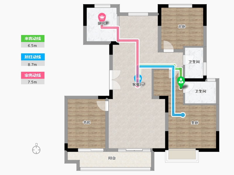 河南省-洛阳市-洛阳建业鸾州府-103.13-户型库-动静线