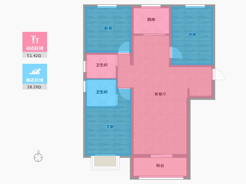 河北省-邢台市-滨河上智家园-79.59-户型库-动静分区