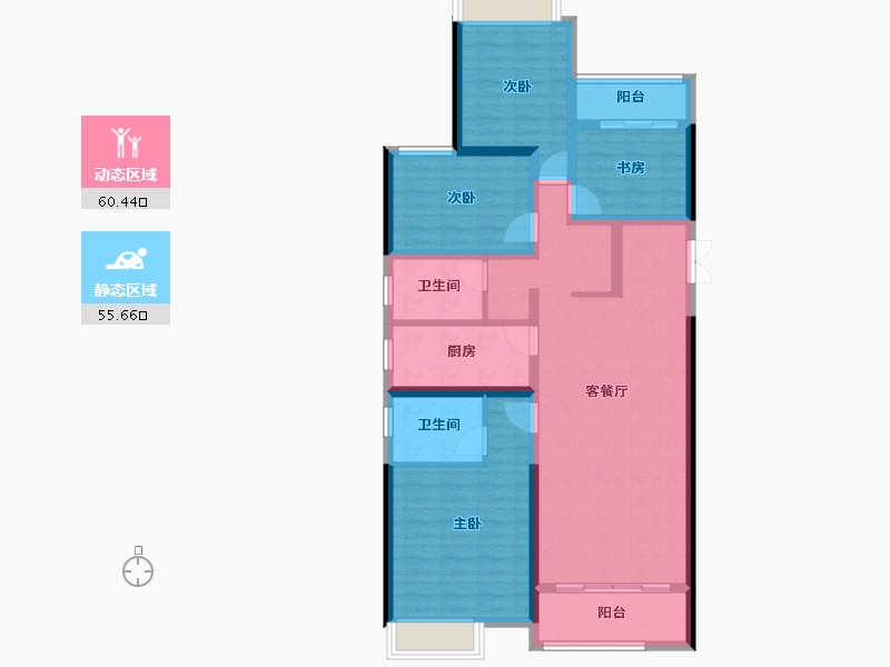 云南省-红河哈尼族彝族自治州-临安福地-103.00-户型库-动静分区