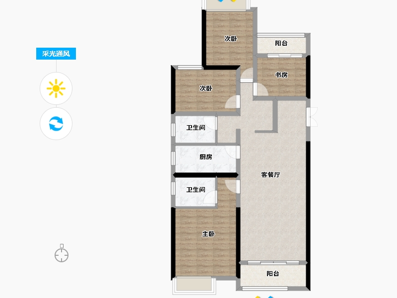 云南省-红河哈尼族彝族自治州-临安福地-103.00-户型库-采光通风