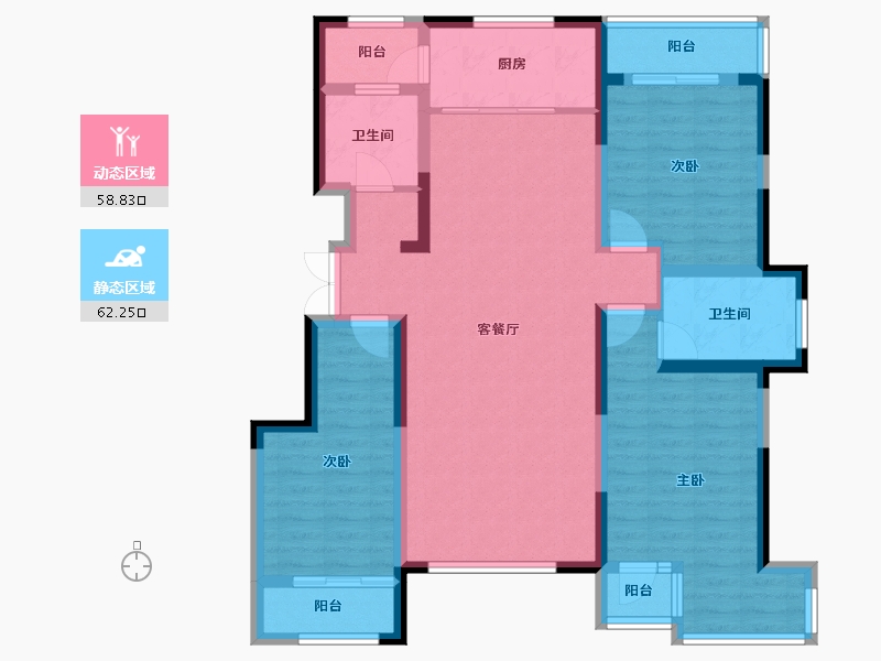 宁夏回族自治区-银川市-巨力·公园华府-107.26-户型库-动静分区