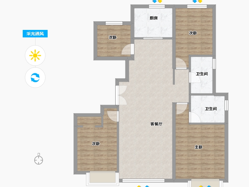 北京-北京市-京投发展·檀谷-99.23-户型库-采光通风