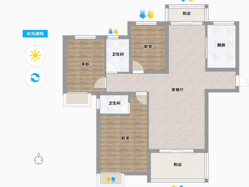 湖北省-随州市-汇龙湾·半岛天境-95.18-户型库-采光通风