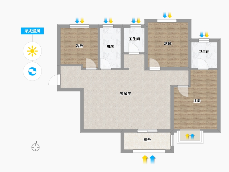 四川省-眉山市-复地天府湾-97.00-户型库-采光通风