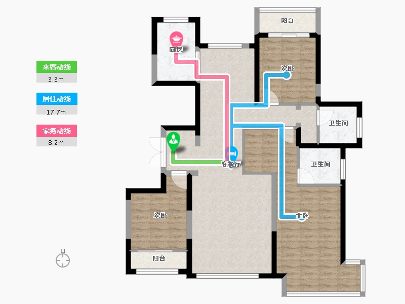 宁夏回族自治区-银川市-巨力·公园华府-108.03-户型库-动静线