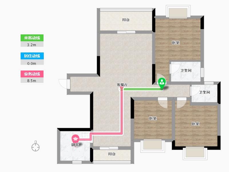 四川省-南充市-宏云·滨河湾-99.21-户型库-动静线