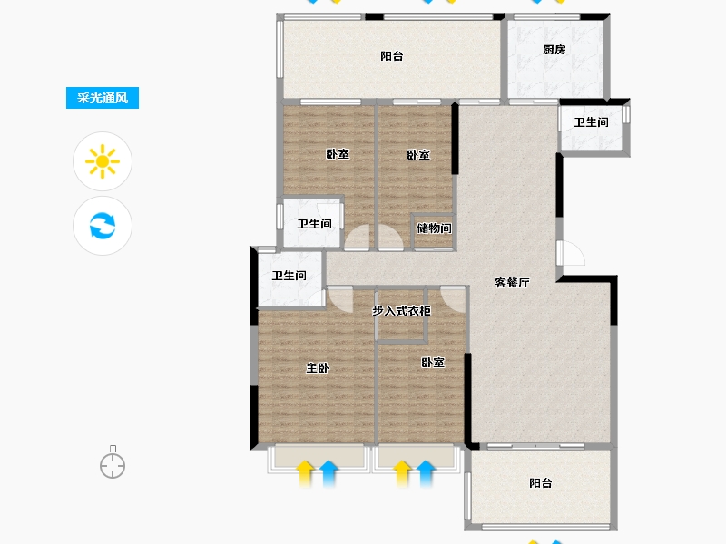 广东省-揭阳市-华美春天-180.22-户型库-采光通风