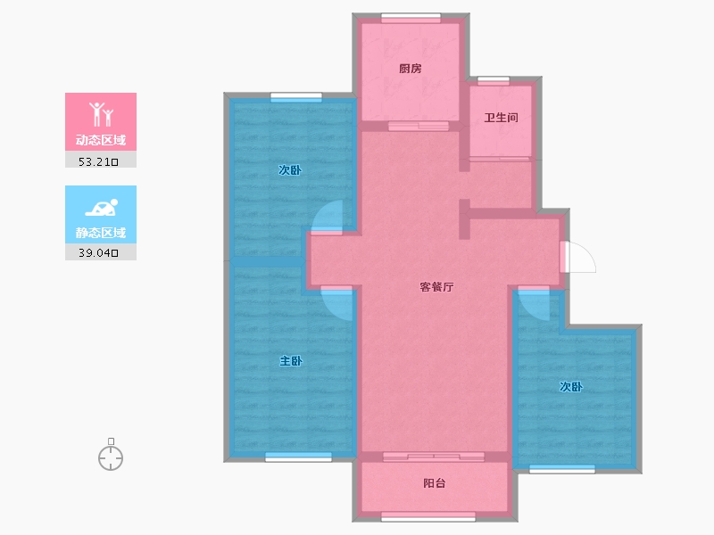 山东省-淄博市-中房四季城-81.57-户型库-动静分区