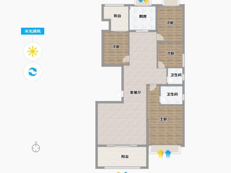 广东省-揭阳市-华美春天-146.65-户型库-采光通风