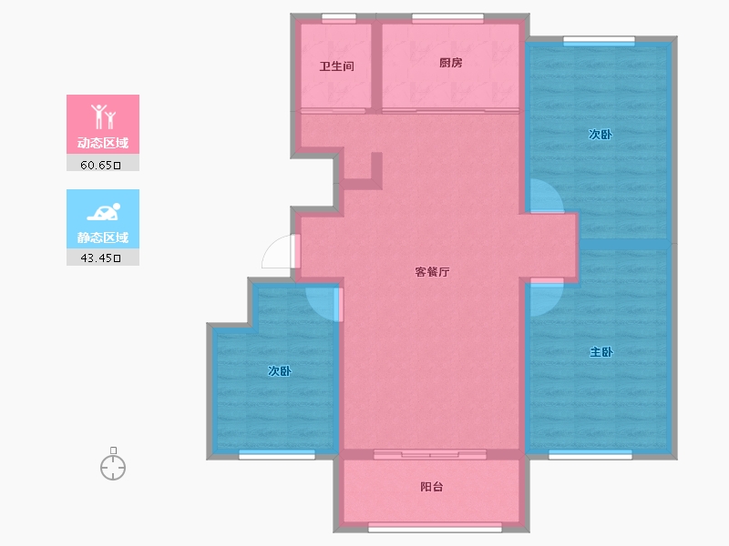 山东省-淄博市-中房四季城-93.61-户型库-动静分区