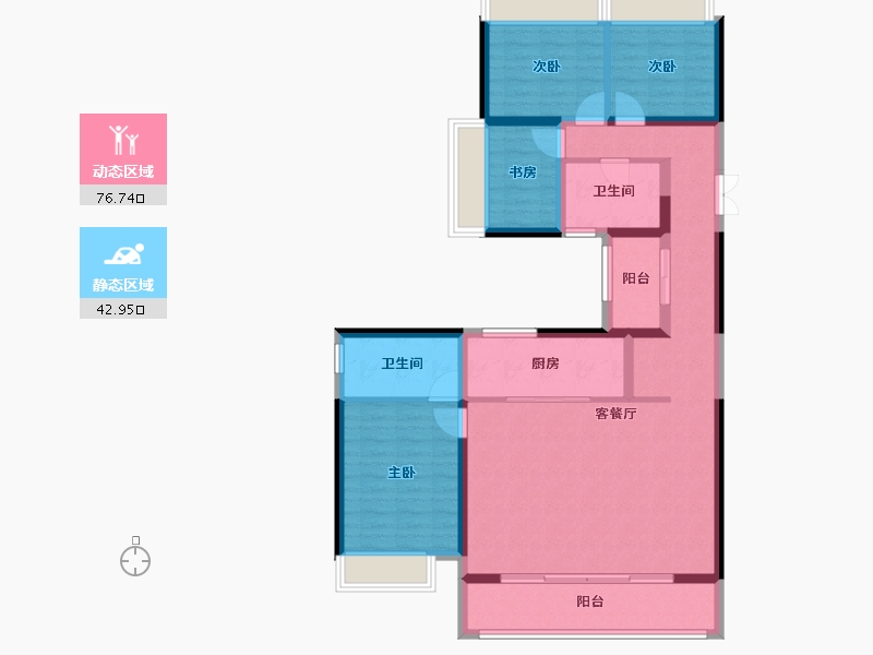 云南省-红河哈尼族彝族自治州-临安福地-106.62-户型库-动静分区