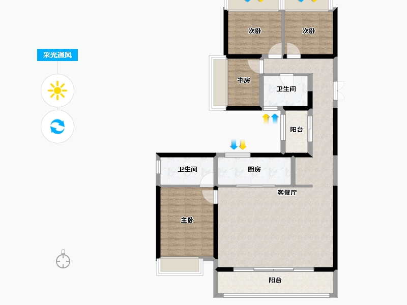 云南省-红河哈尼族彝族自治州-临安福地-106.62-户型库-采光通风