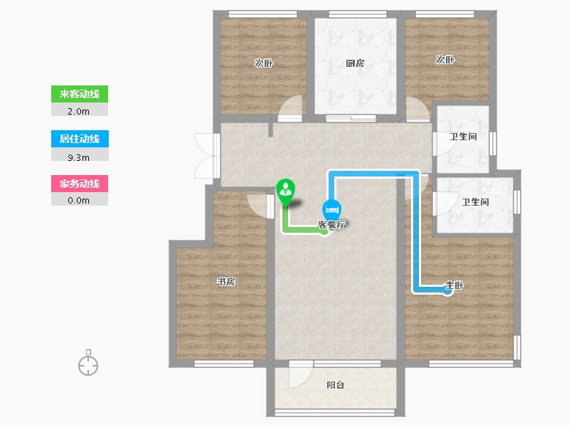 黑龙江省-哈尔滨市-华润置地崑崙御-107.99-户型库-动静线