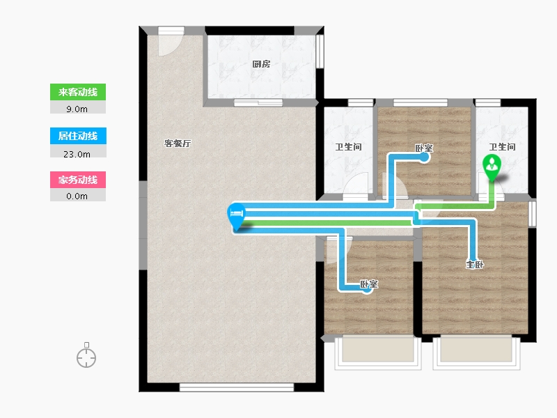 陕西省-西安市-碧桂园·云府-95.98-户型库-动静线