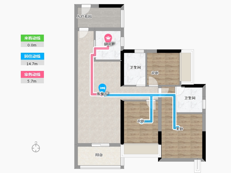 山东省-烟台市-龙玺城-76.80-户型库-动静线