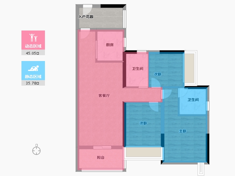 山东省-烟台市-龙玺城-76.80-户型库-动静分区