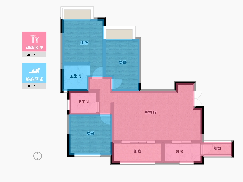 山东省-烟台市-恒信园-74.27-户型库-动静分区