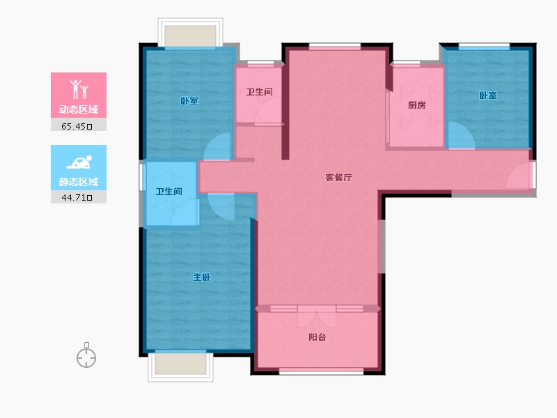 湖北省-随州市-海翼·汉东至尊-99.50-户型库-动静分区