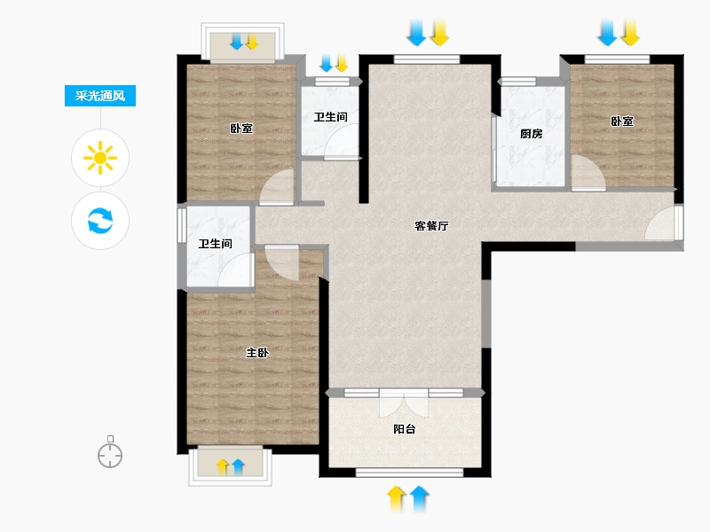 湖北省-随州市-海翼·汉东至尊-99.50-户型库-采光通风