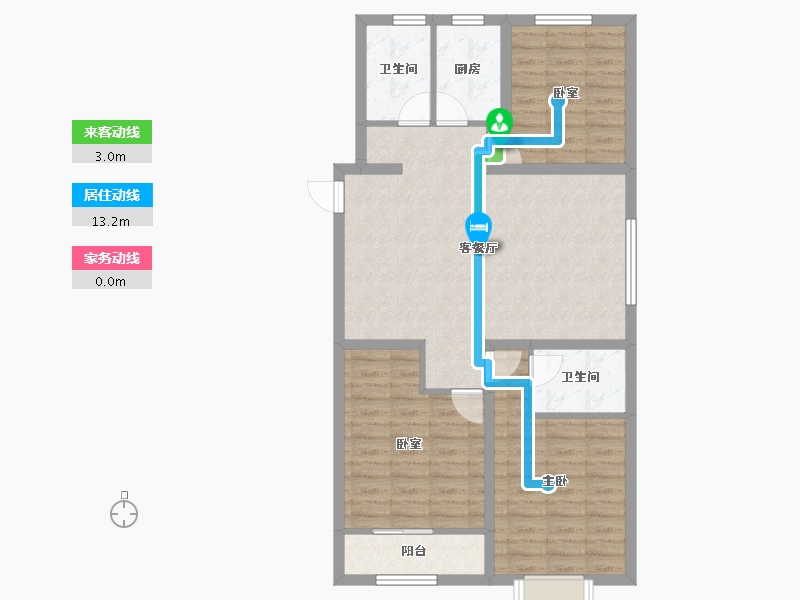 河北省-邢台市-滨河上智家园-88.30-户型库-动静线