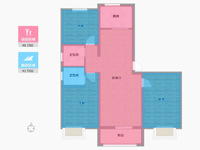 河北省-邢台市-滨河上智家园-79.76-户型库-动静分区