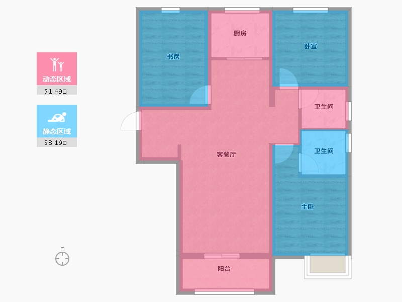 河北省-邢台市-滨河上智家园-79.61-户型库-动静分区