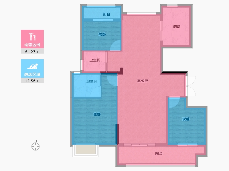 安徽省-宿州市-钟鑫·状元府-95.20-户型库-动静分区