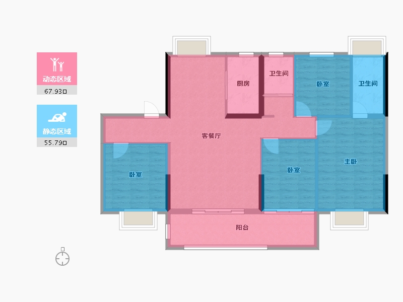 江苏省-苏州市-云樾兰庭-112.41-户型库-动静分区