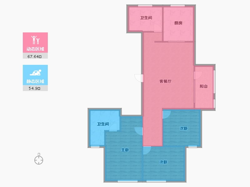 山东省-泰安市-城开·玉园-111.77-户型库-动静分区