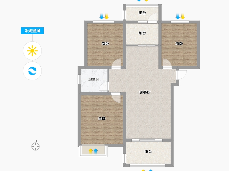 安徽省-宿州市-泗洲名城·观湖苑-90.00-户型库-采光通风