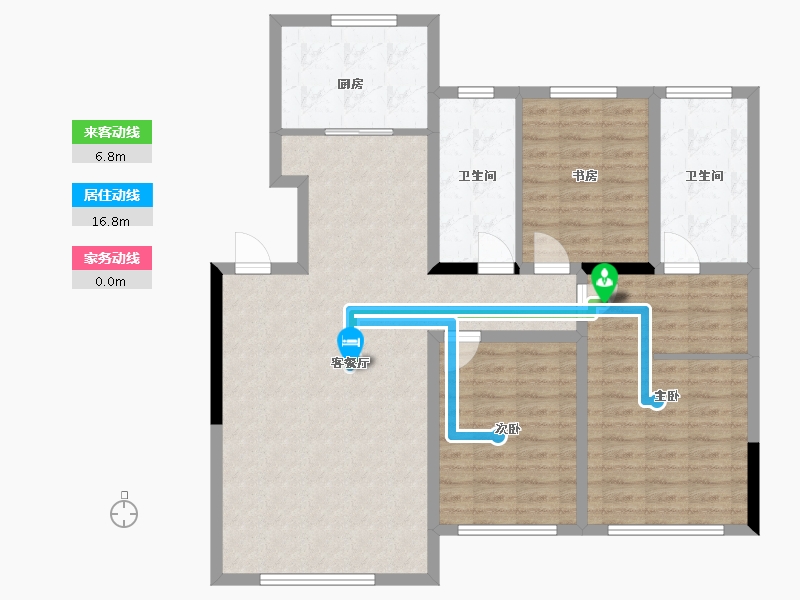 辽宁省-盘锦市-总部生态城·泰郡三期-107.83-户型库-动静线