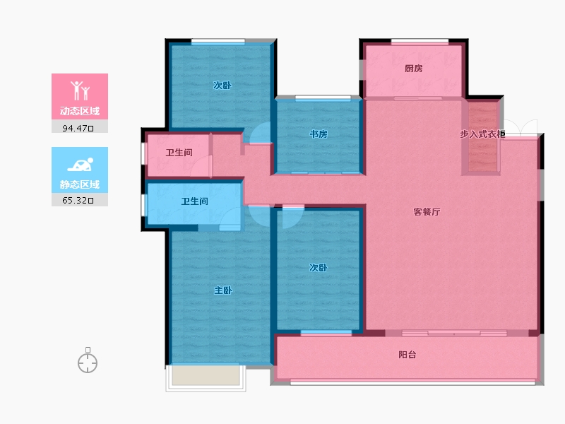 云南省-红河哈尼族彝族自治州-临安福地-143.99-户型库-动静分区