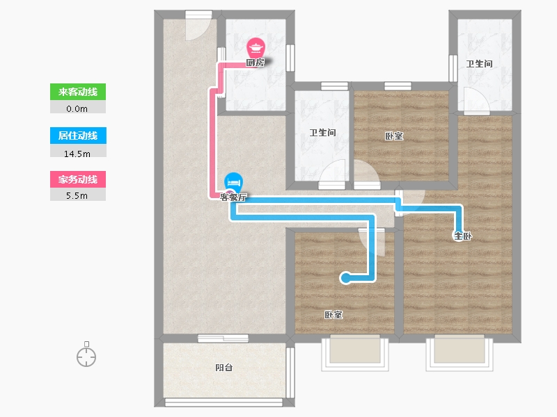 湖北省-随州市-随州碧桂园·紫宸-82.40-户型库-动静线