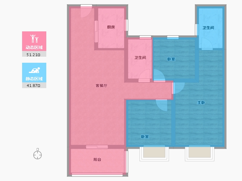 湖北省-随州市-随州碧桂园·紫宸-82.40-户型库-动静分区