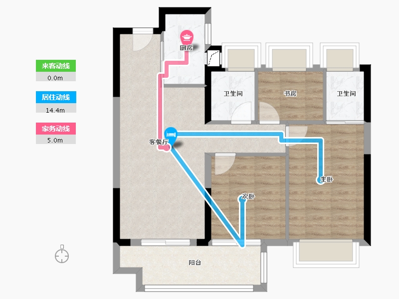 湖北省-武汉市-弘阳云栖玫著-72.00-户型库-动静线