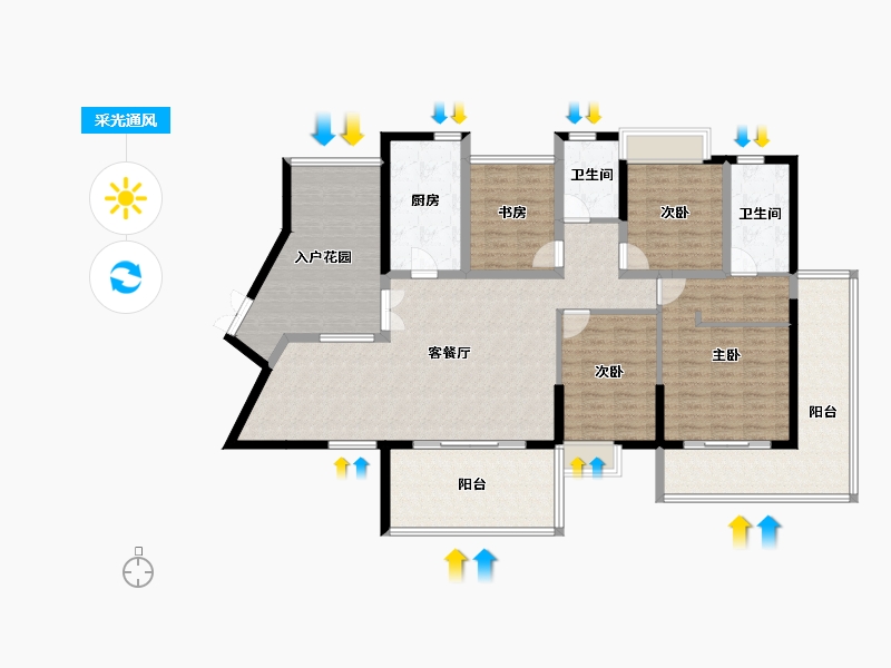 湖南省-衡阳市-珠江愉景南苑-152.43-户型库-采光通风