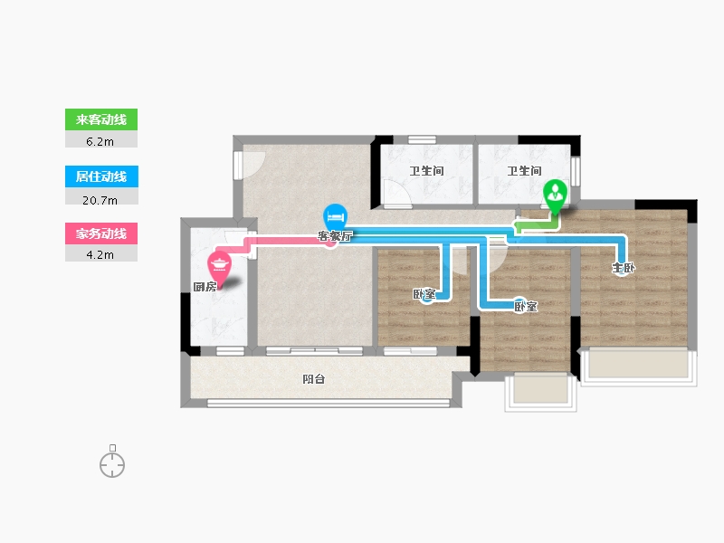 重庆-重庆市-保利麓谷林语-72.50-户型库-动静线