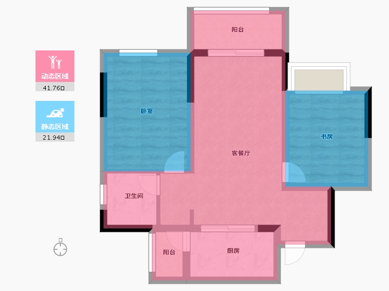 重庆-重庆市-保利麓谷林语-56.00-户型库-动静分区