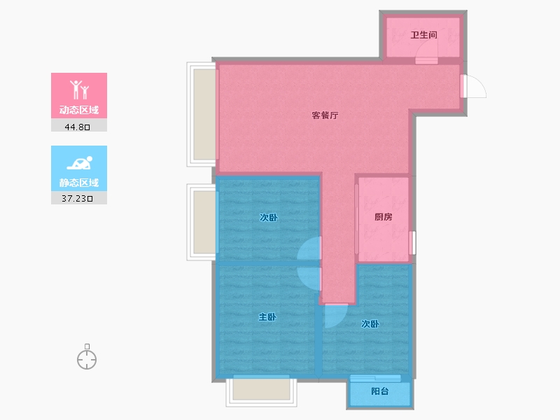 黑龙江省-哈尔滨市-新松樾尚-73.90-户型库-动静分区