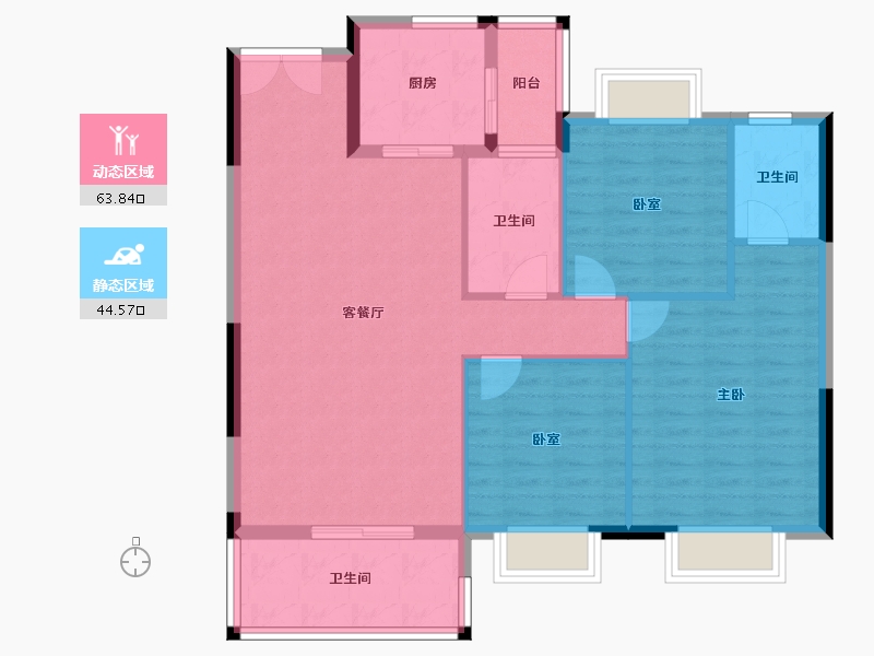 湖北省-孝感市-安陆涢东学府-98.77-户型库-动静分区