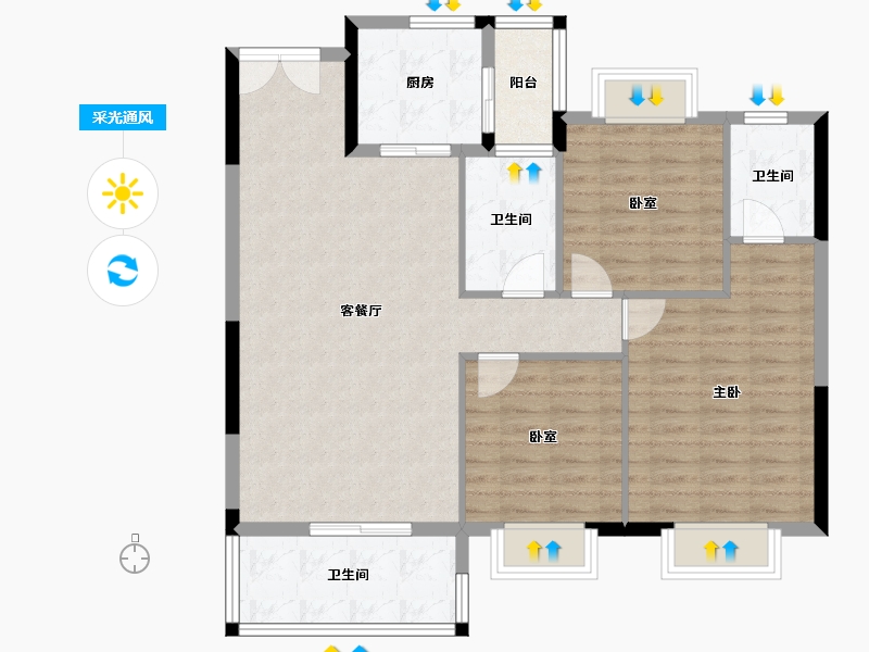 湖北省-孝感市-安陆涢东学府-98.77-户型库-采光通风