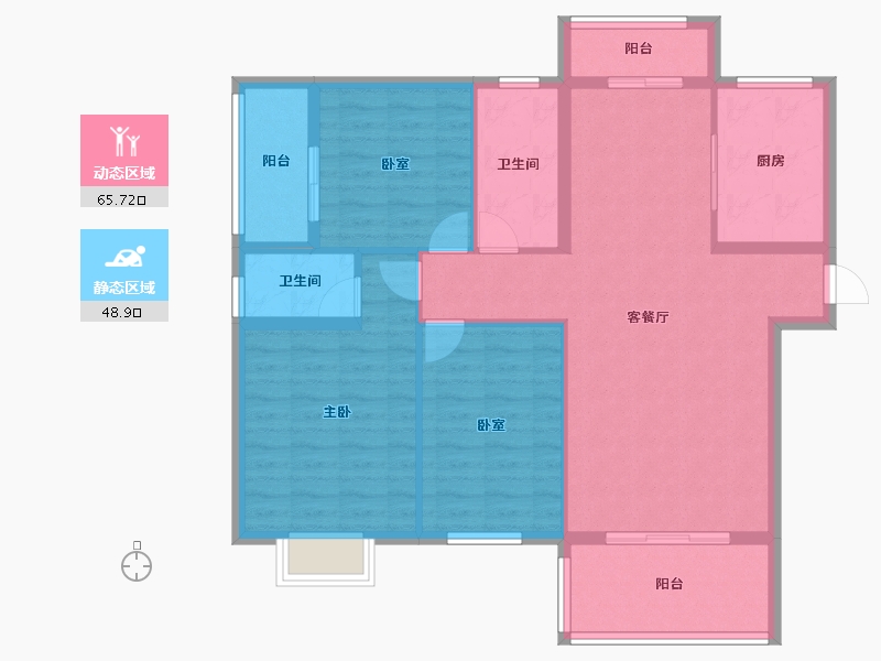 湖北省-随州市-汇龙湾·半岛天境-103.52-户型库-动静分区